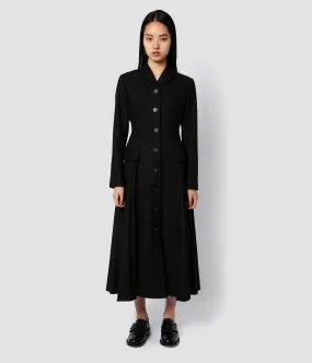 Single Breasted Coat With Pleating Detail