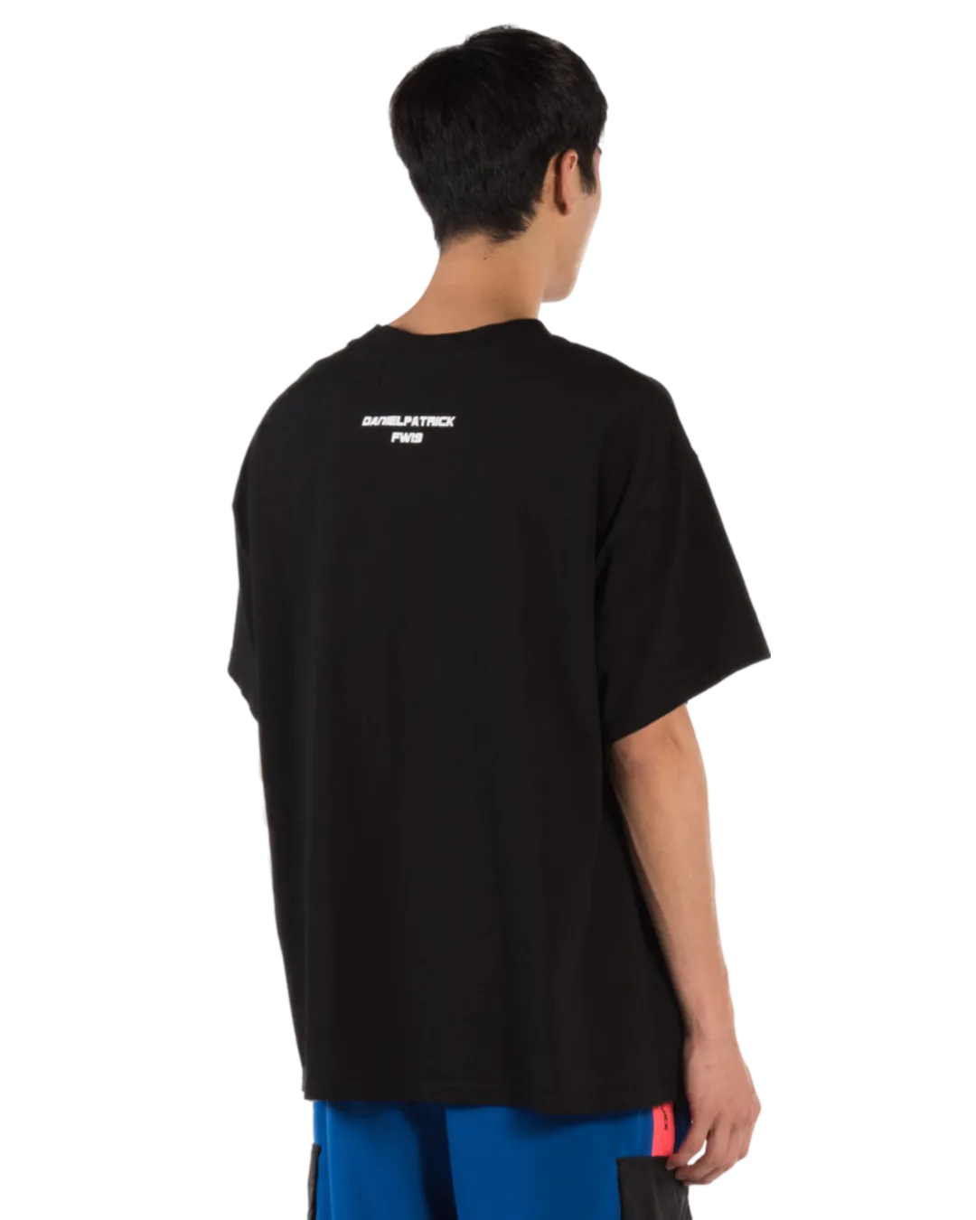 Size M | Daniel Patrick Black Distressed Square T-shirt