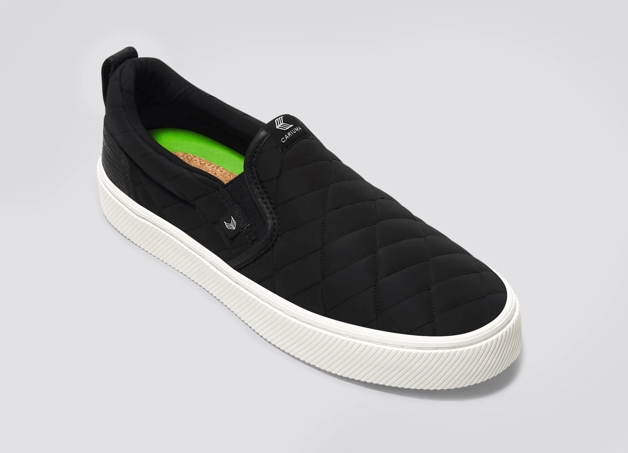 SLIP-ON Quilt Black Premium Leather Sneaker Women