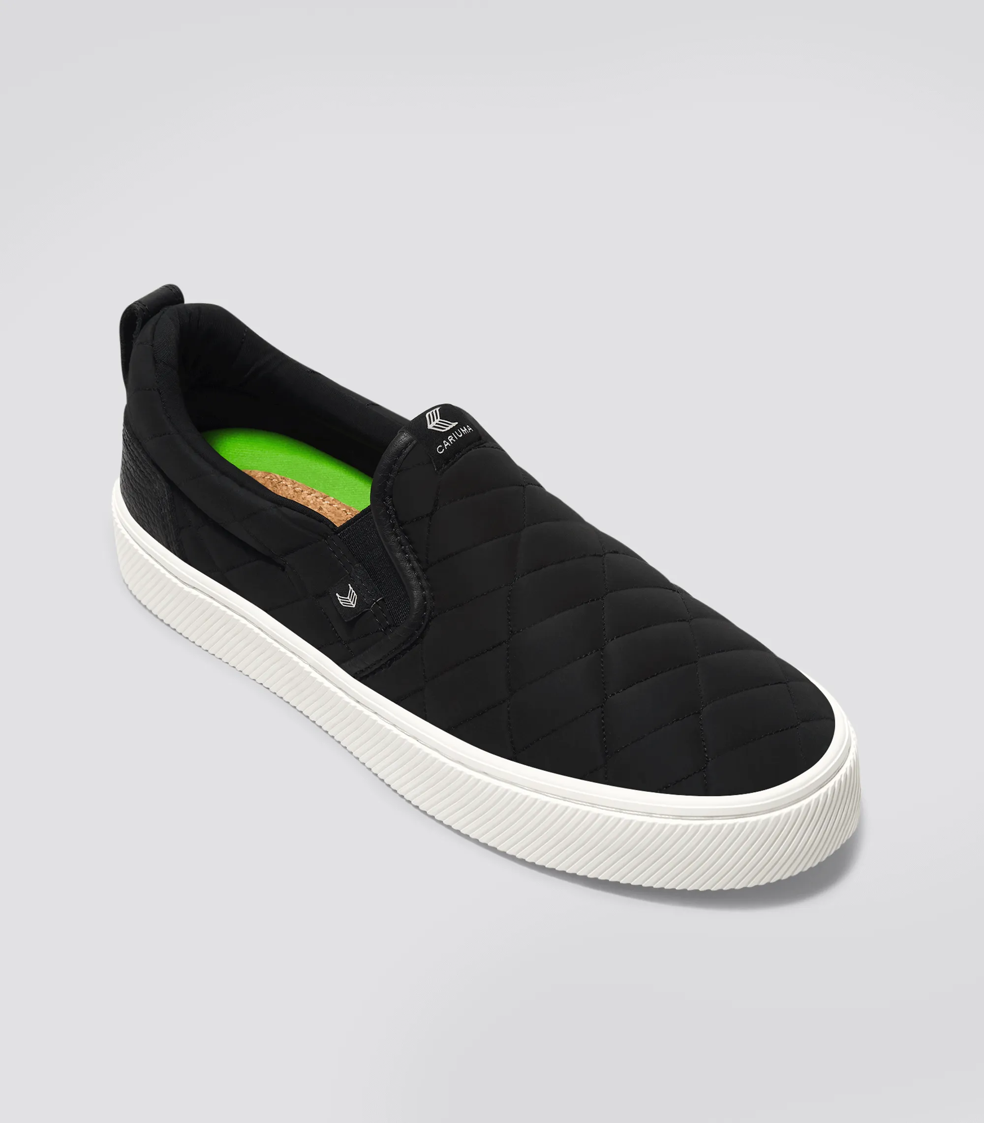 SLIP-ON Quilt Black Premium Leather Sneaker Women