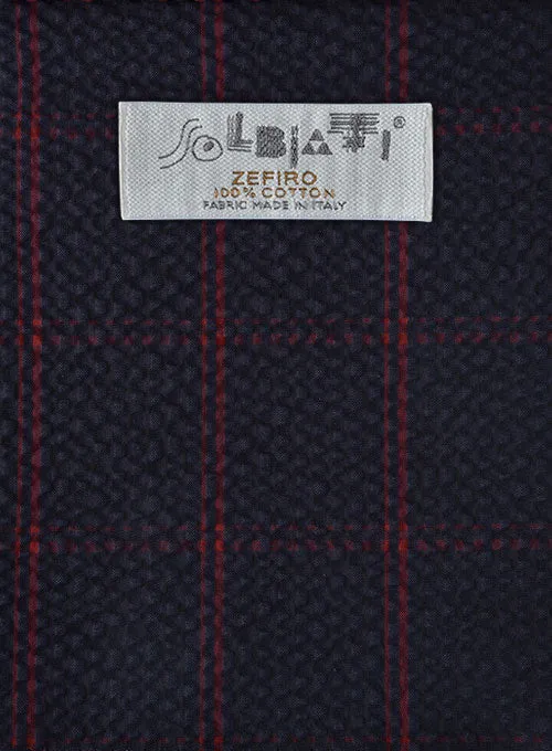 Solbiati Dark Blue Checks Seersucker Jacket