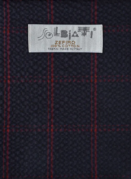 Solbiati Dark Blue Checks Seersucker Suit