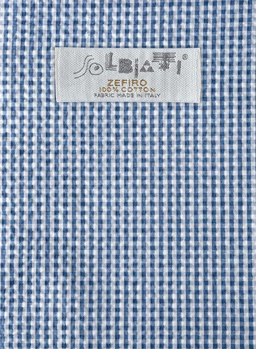 Solbiati Gingham Blue Seersucker Suit
