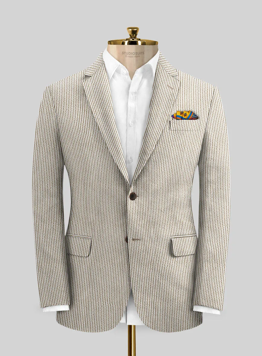 Solbiati Light Brown Seersucker Suit