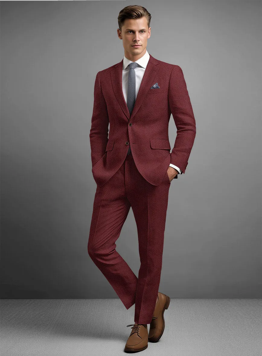 Solbiati Maroon Seersucker Suit