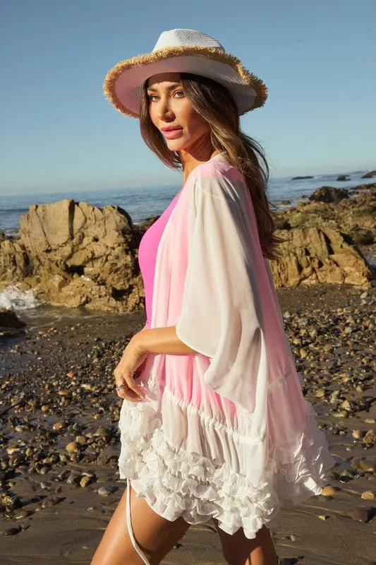 Solid Flared Cardigan Kimono *Online Only*