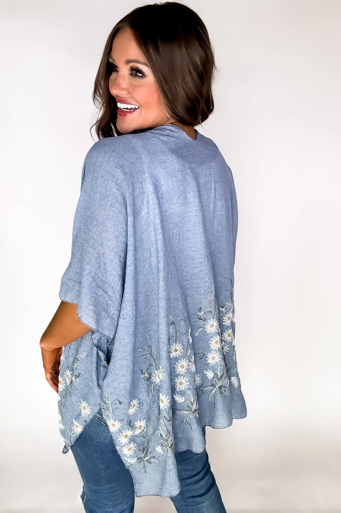Spring Daisy Woven Kimono