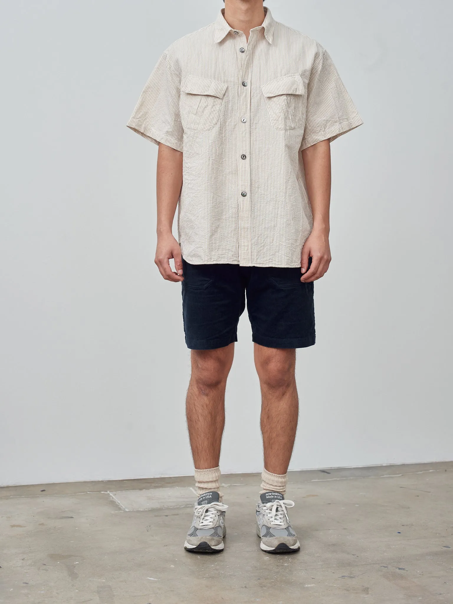 S/S Fatigue Shirt - Beige Stripe