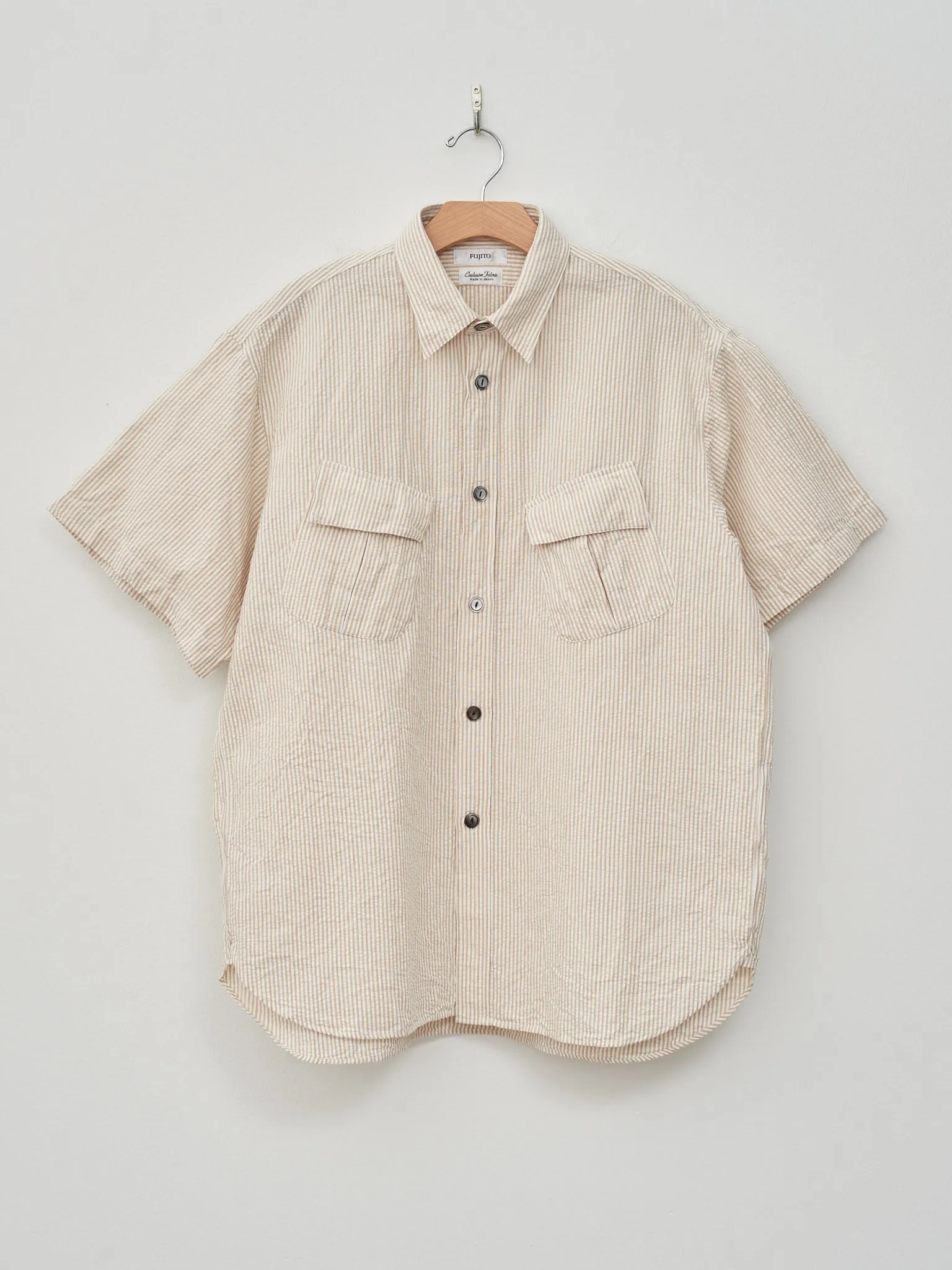 S/S Fatigue Shirt - Beige Stripe
