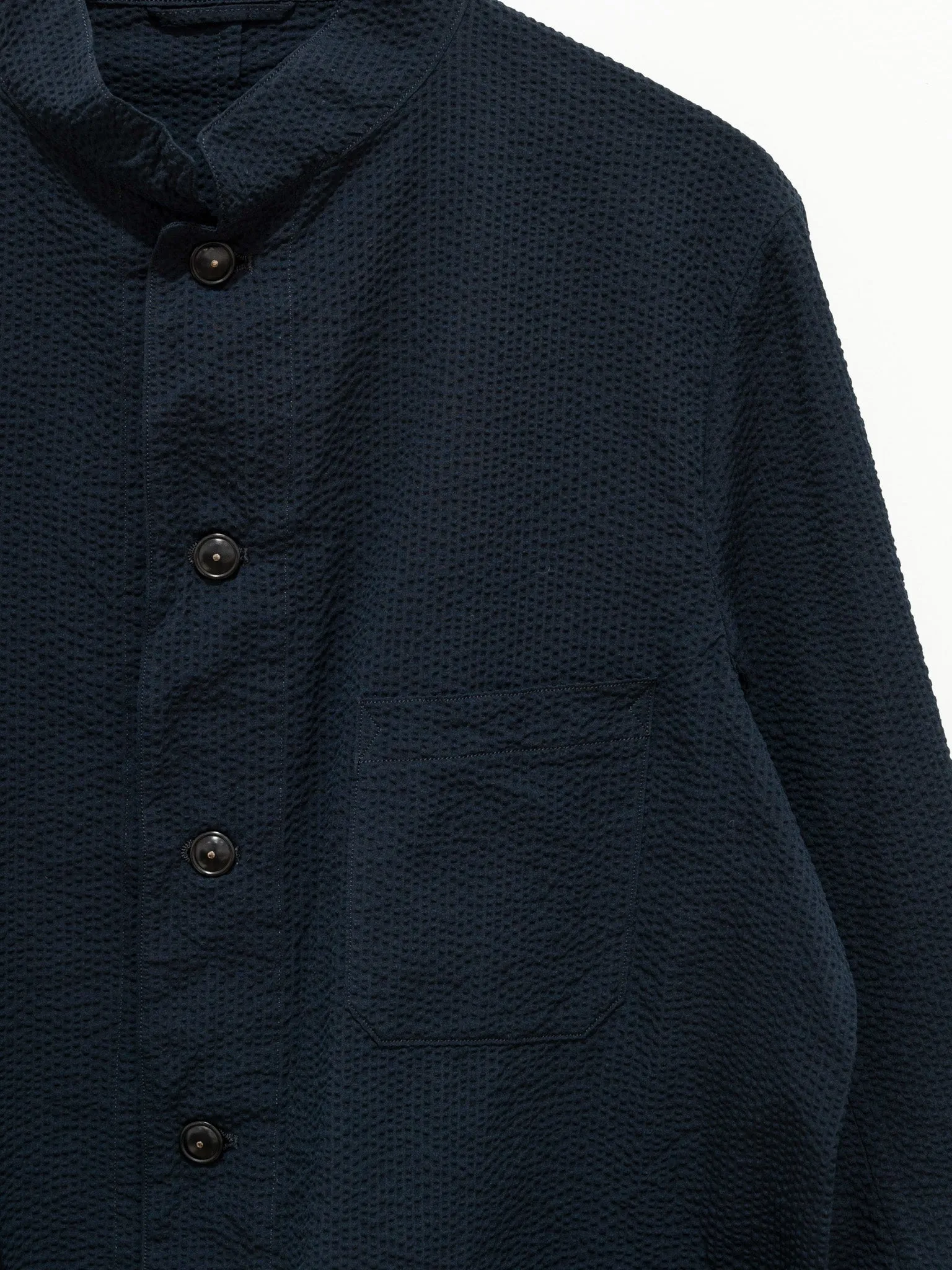 Standcollar Jacket - Navy Stripe