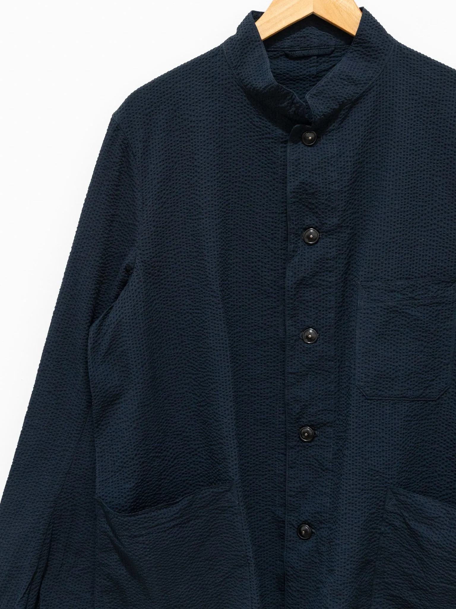 Standcollar Jacket - Navy Stripe