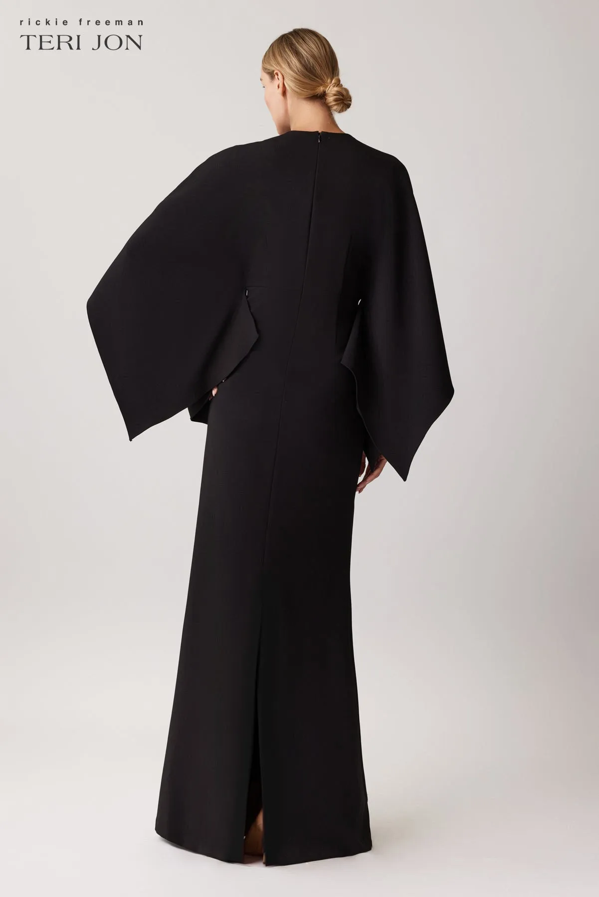 Stretch Crepe Kimono Day To Evening Gown