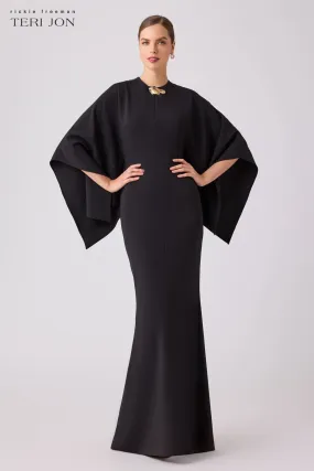 Stretch Crepe Kimono Day To Evening Gown