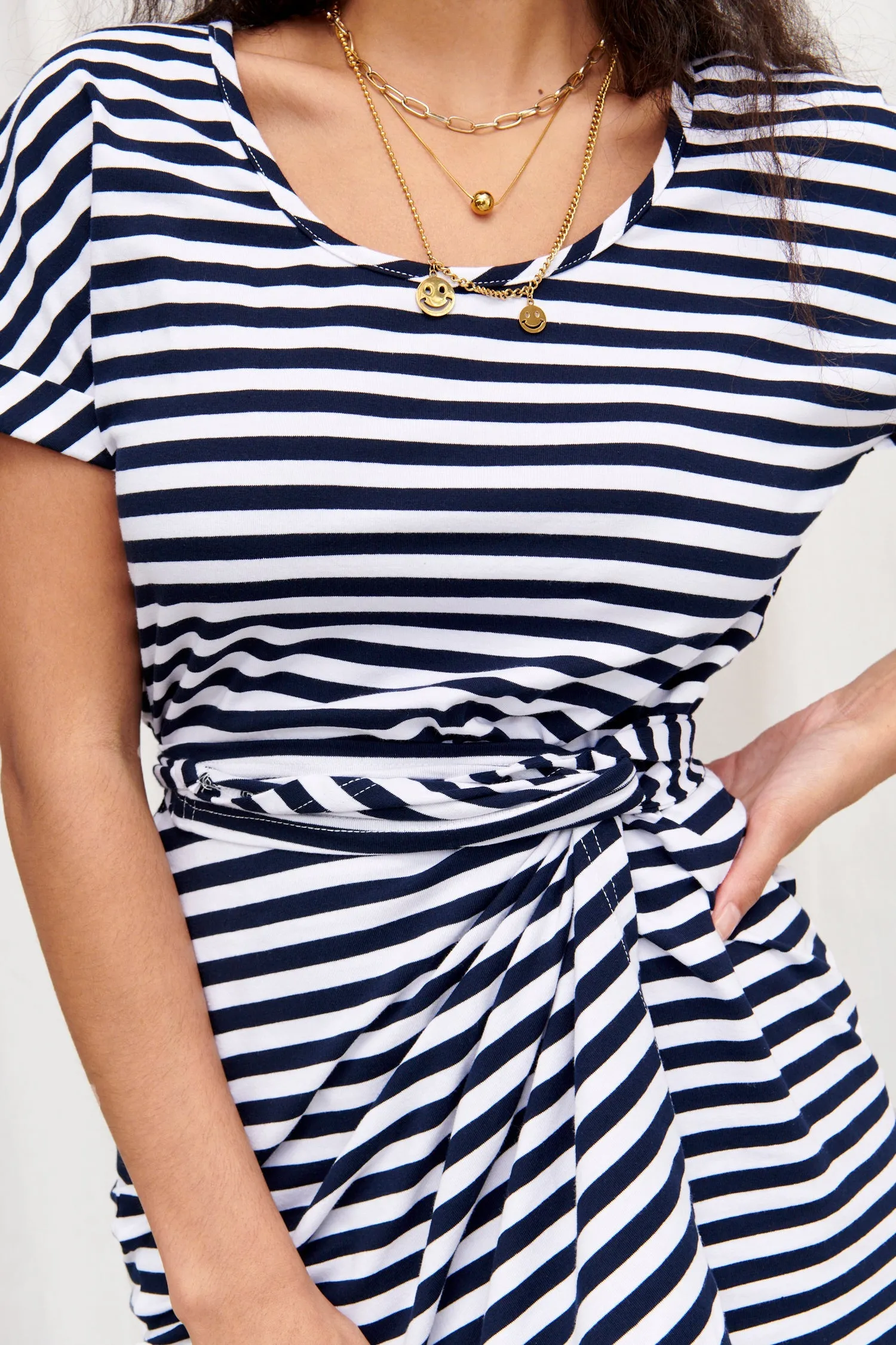Stripe Jersey Wrap Dress