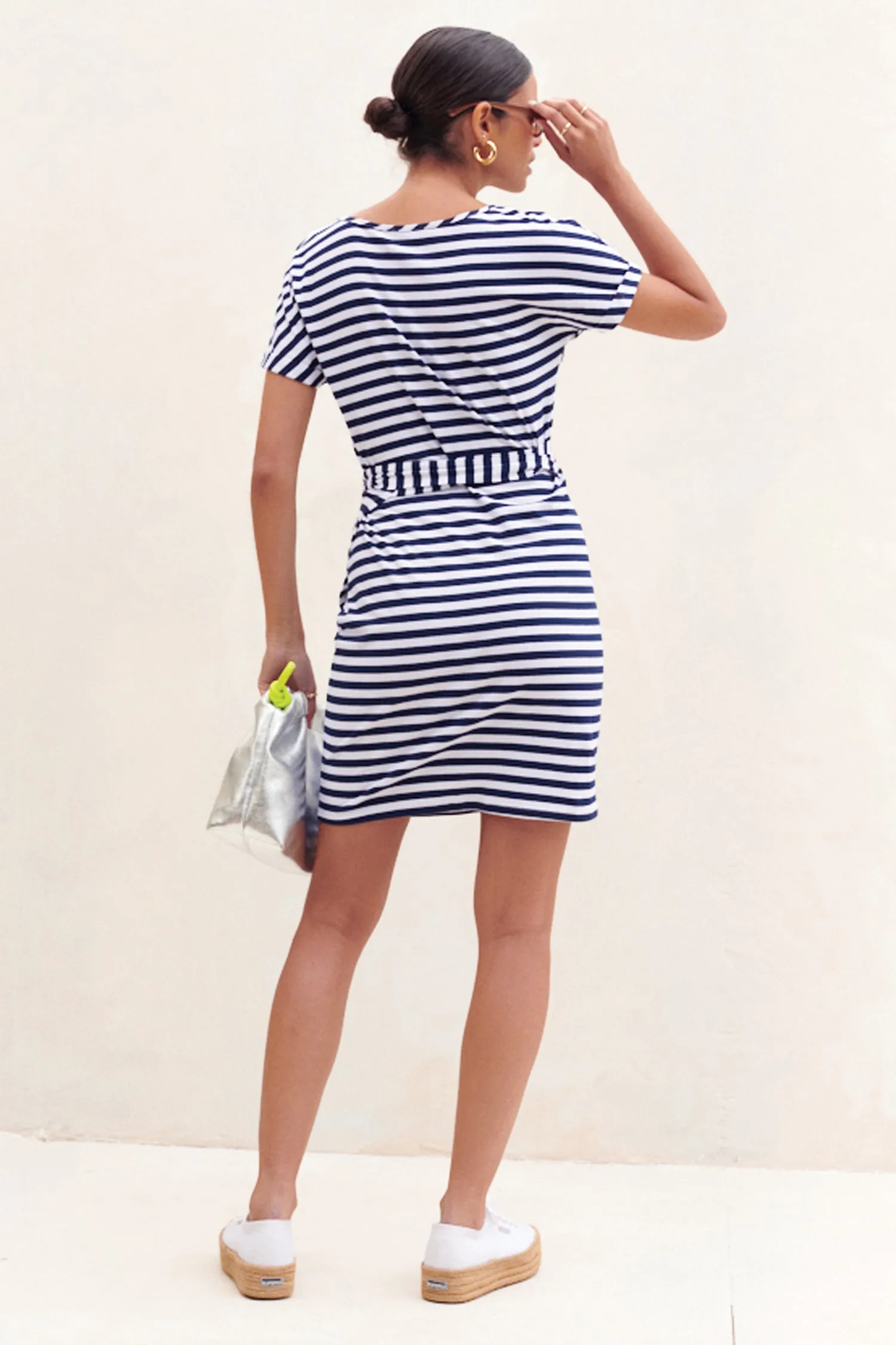 Stripe Jersey Wrap Dress