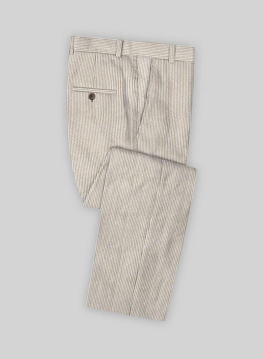 Tan Seersucker Suit