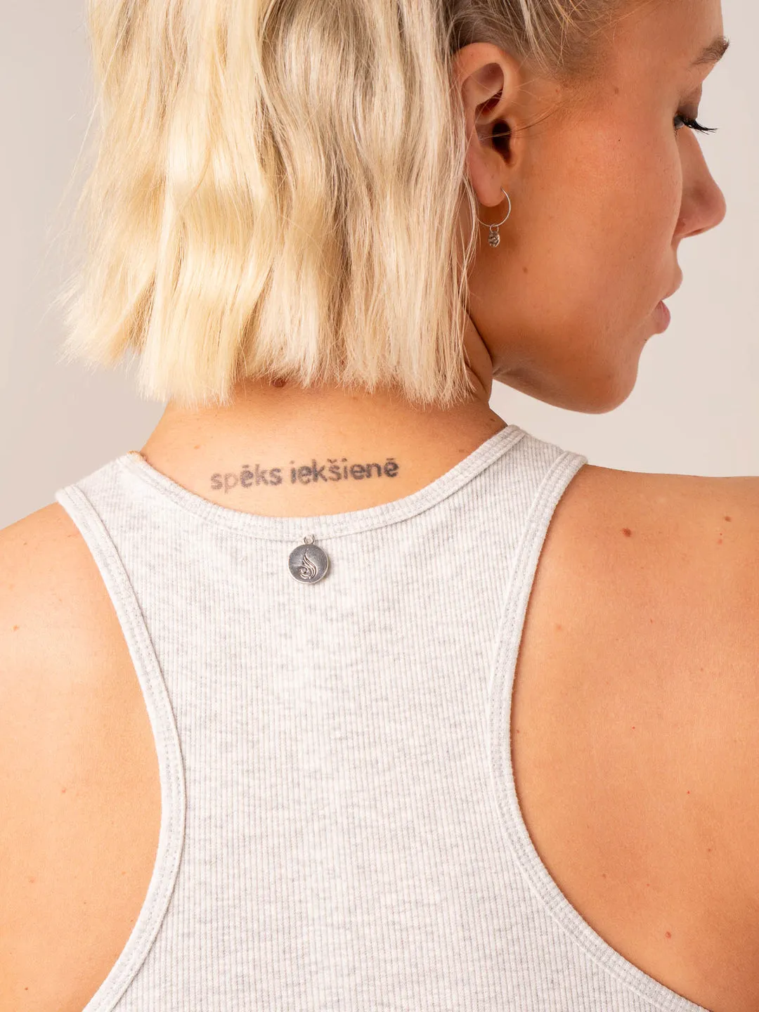 Tempo Rib Tank | Snow Grey Marl