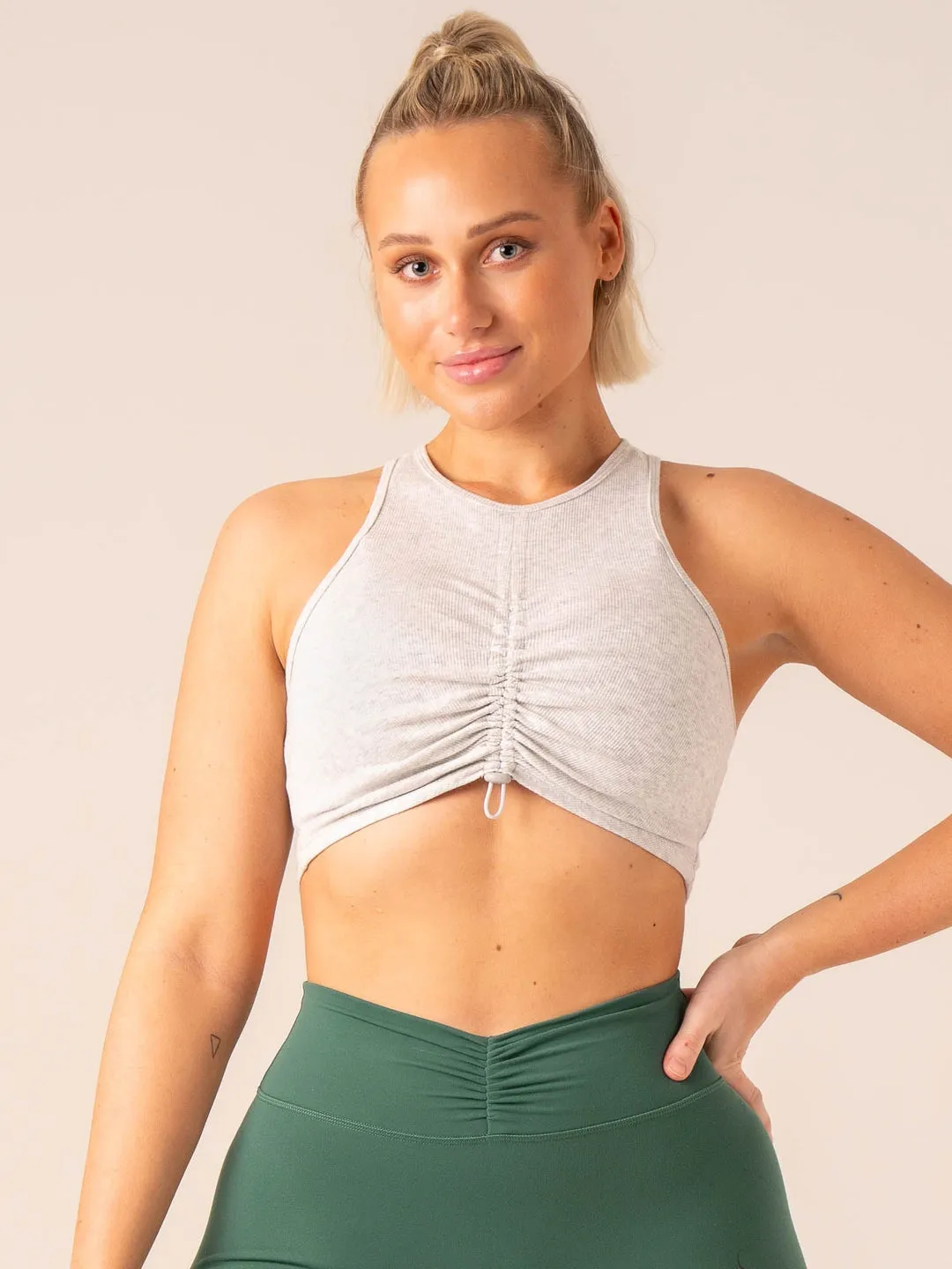 Tempo Rib Tank | Snow Grey Marl