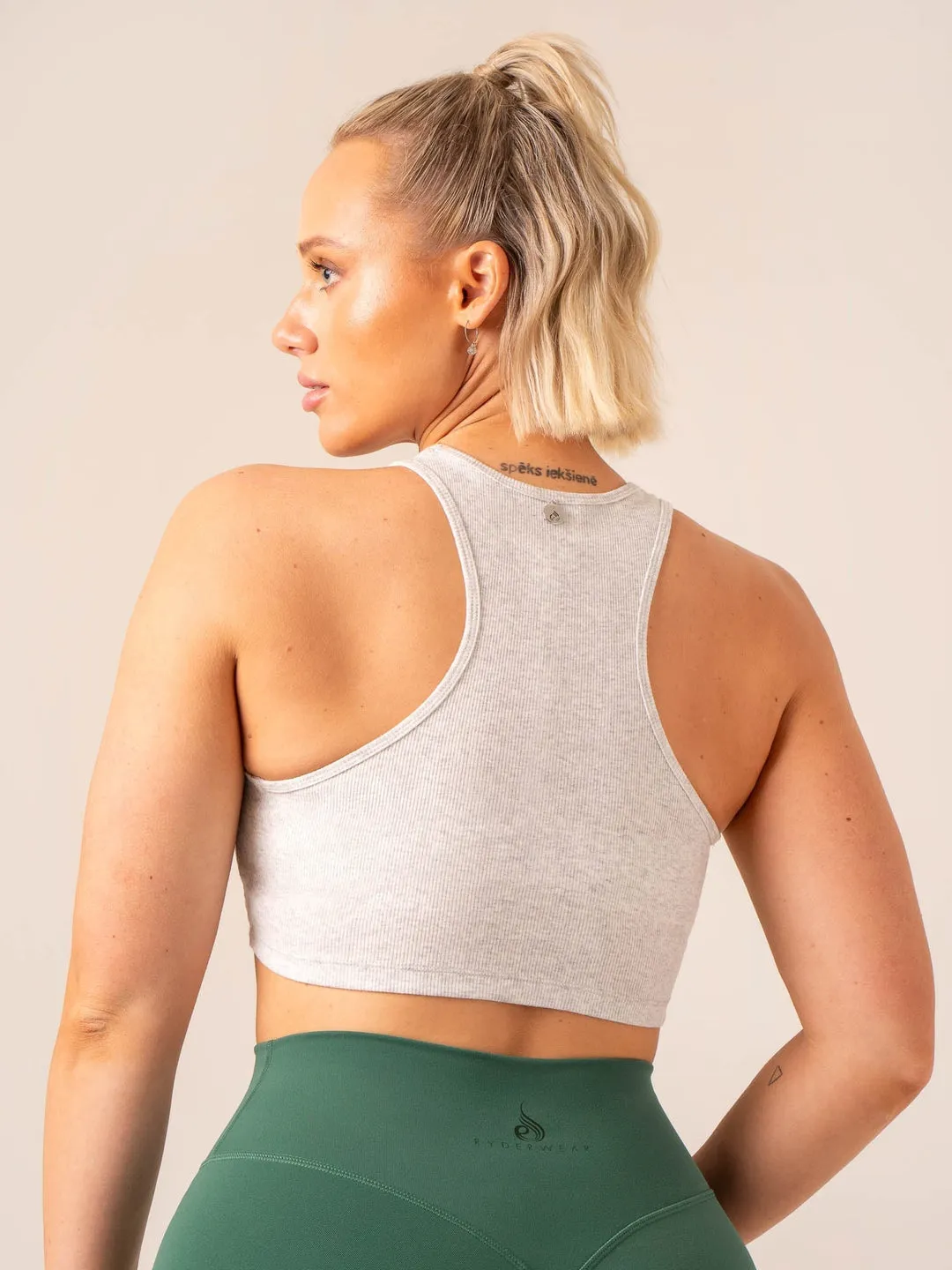 Tempo Rib Tank | Snow Grey Marl