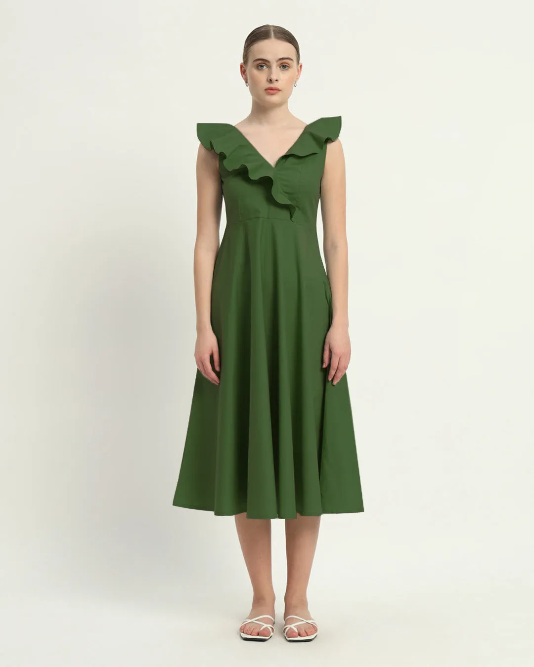 The Albany Emerald Cotton Dress