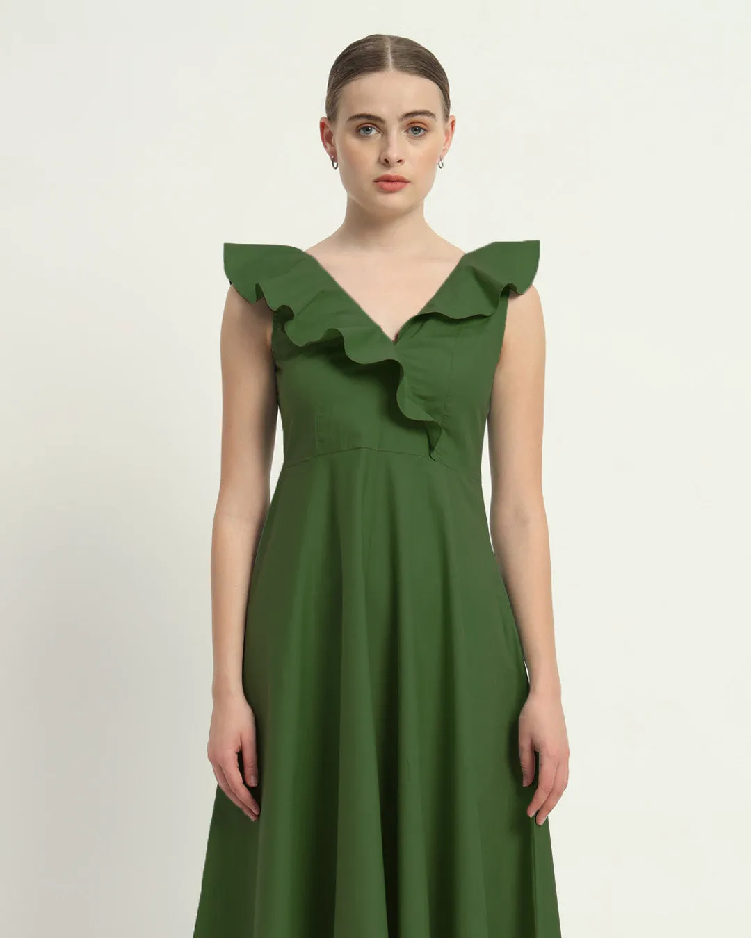 The Albany Emerald Cotton Dress
