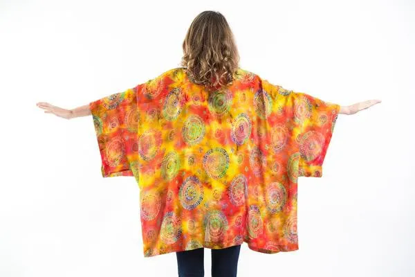 Tie Dye Om Kimono Cardigan in High Noon