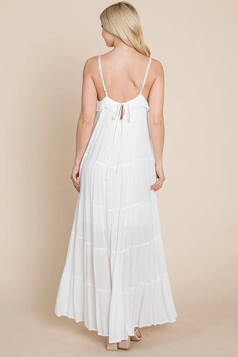 Tiered Tie Strap Cami Maxi Dress