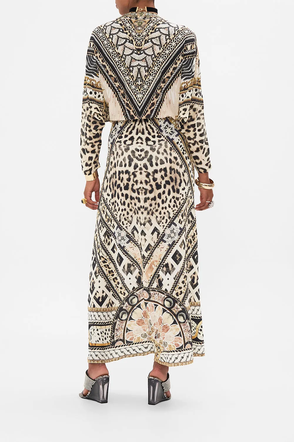 TWIST FRONT BATWING DRESS MOSAIC MUSE