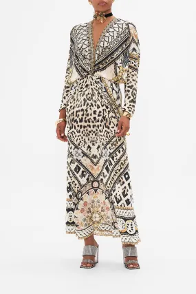 TWIST FRONT BATWING DRESS MOSAIC MUSE
