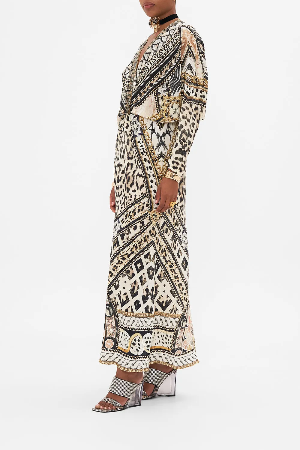 TWIST FRONT BATWING DRESS MOSAIC MUSE