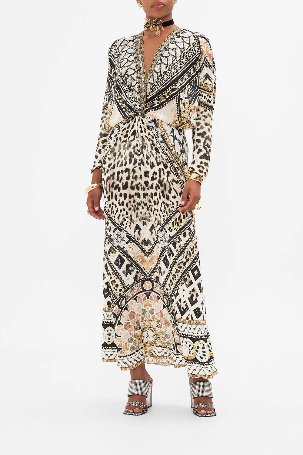 TWIST FRONT BATWING DRESS MOSAIC MUSE
