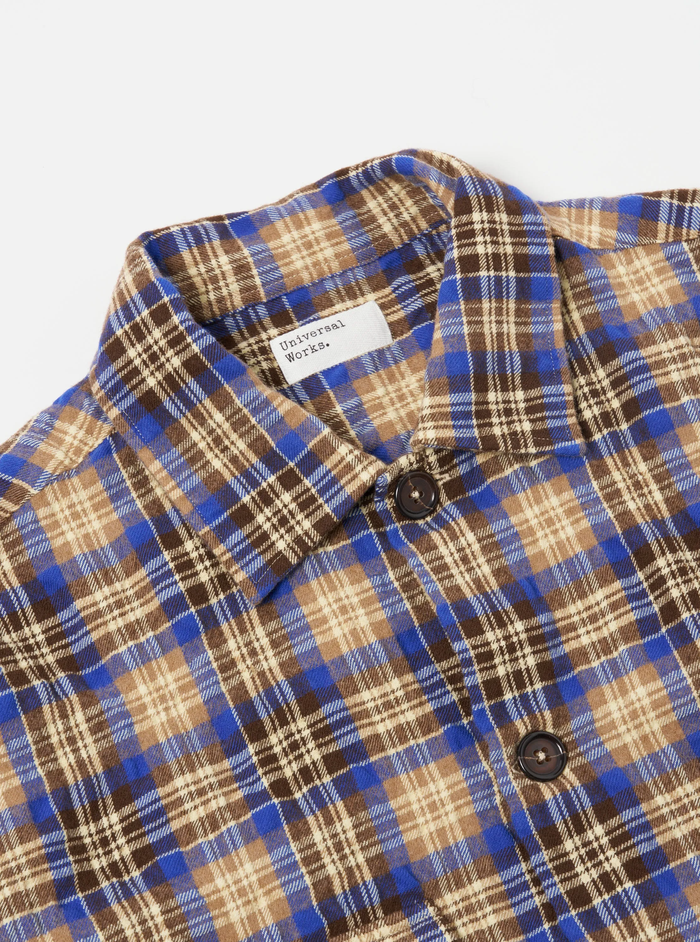 Universal Works Dockside Jacket in Blue/Sand Cowboy Check