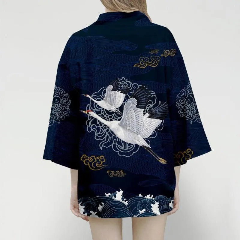 Veste Kimono Bleu Nuit