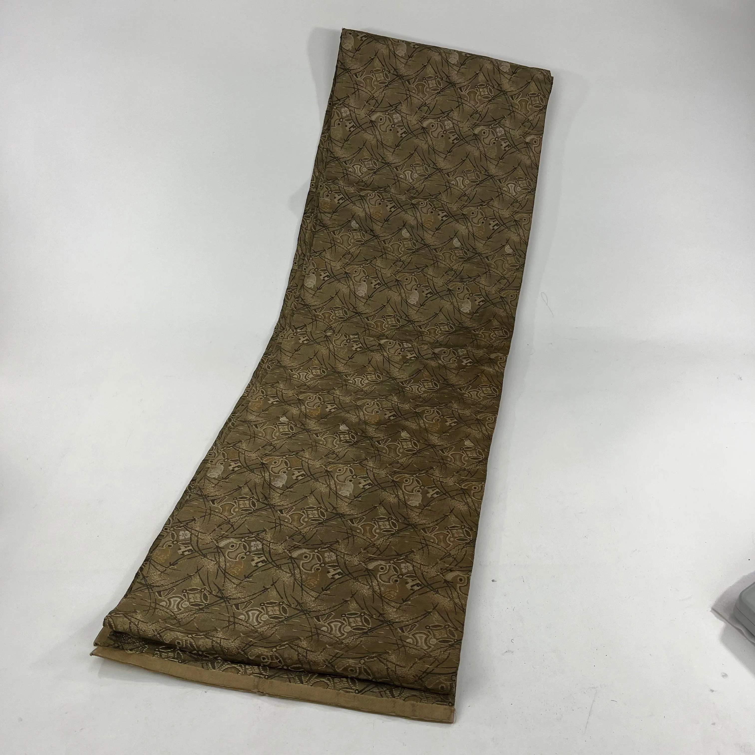 Vintage Japanese Tan Obi /w Pine  Needle Motif 12”x150”