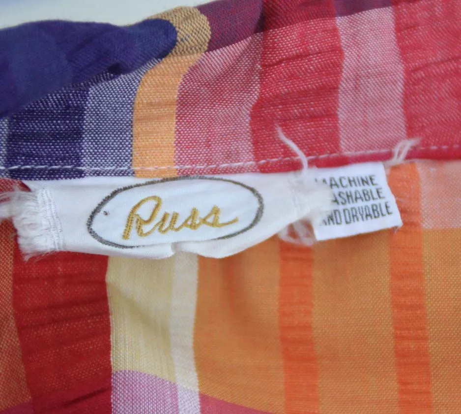 Vintage Orange Madras Plaid Blazer