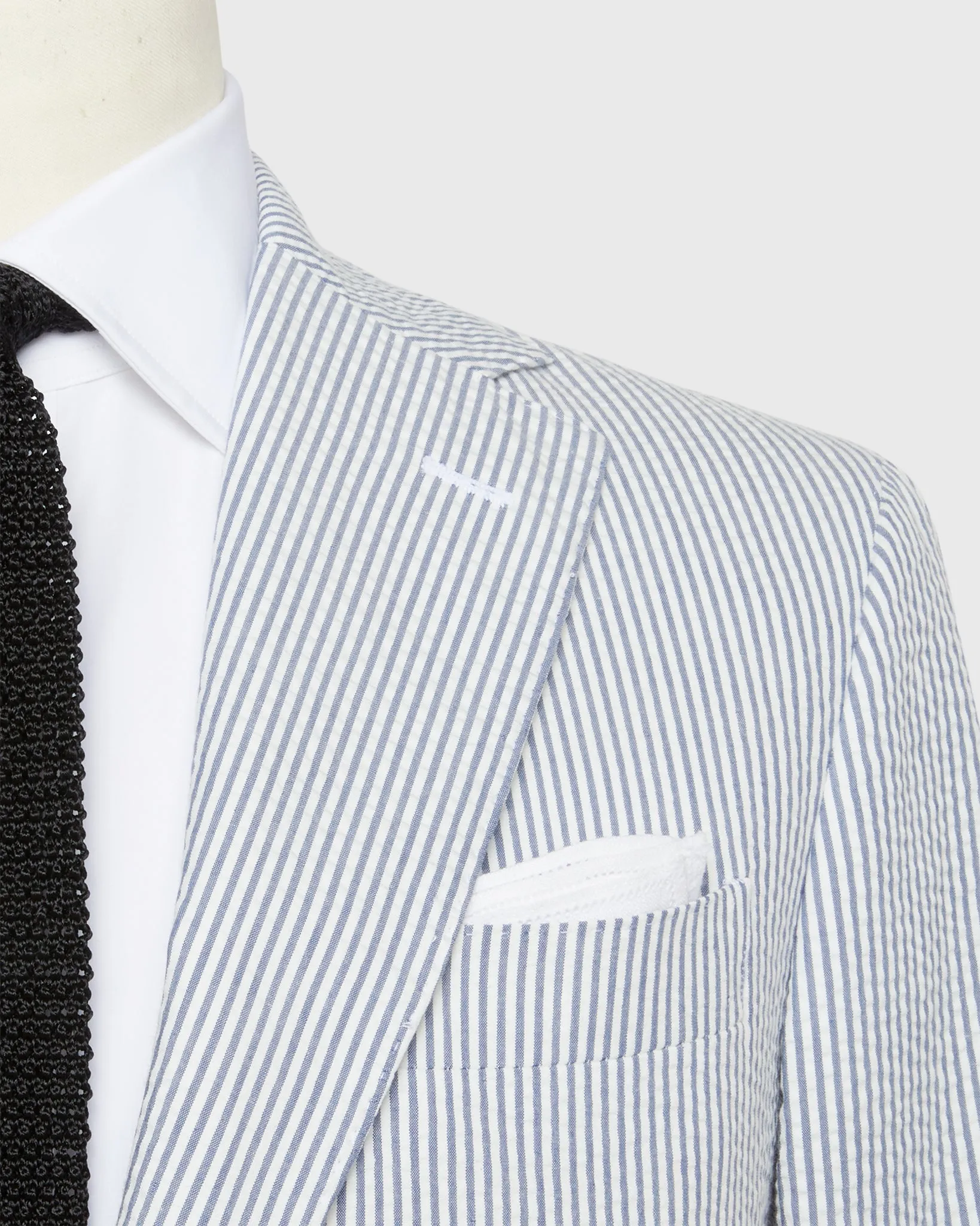Virgil No. 2 Jacket in Blue/White Seersucker