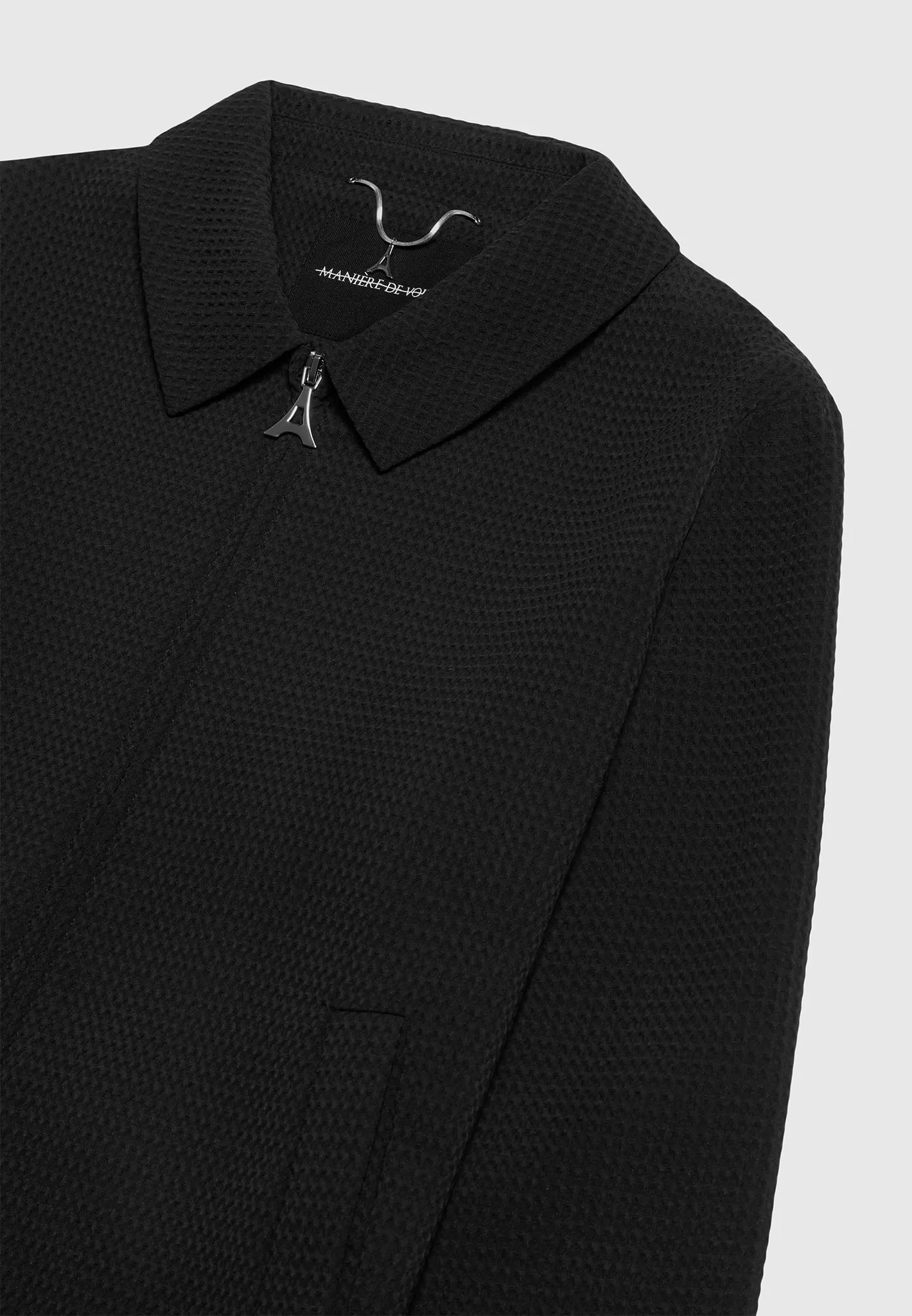Waffle Seersucker Jacket - Black