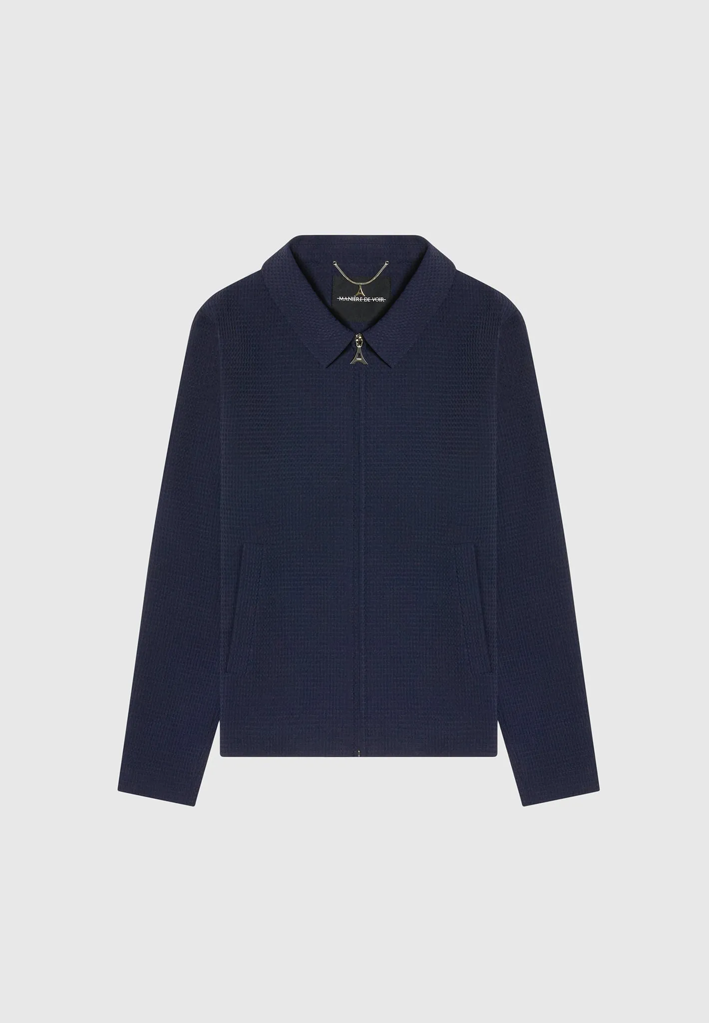 Waffle Seersucker Jacket - Navy