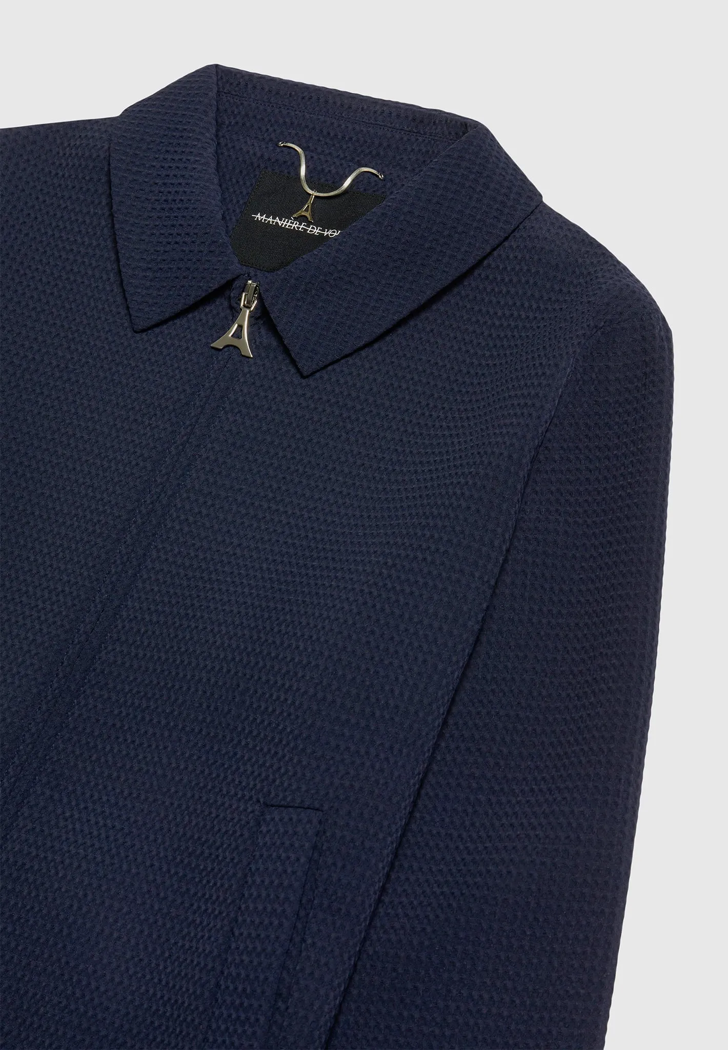 Waffle Seersucker Jacket - Navy