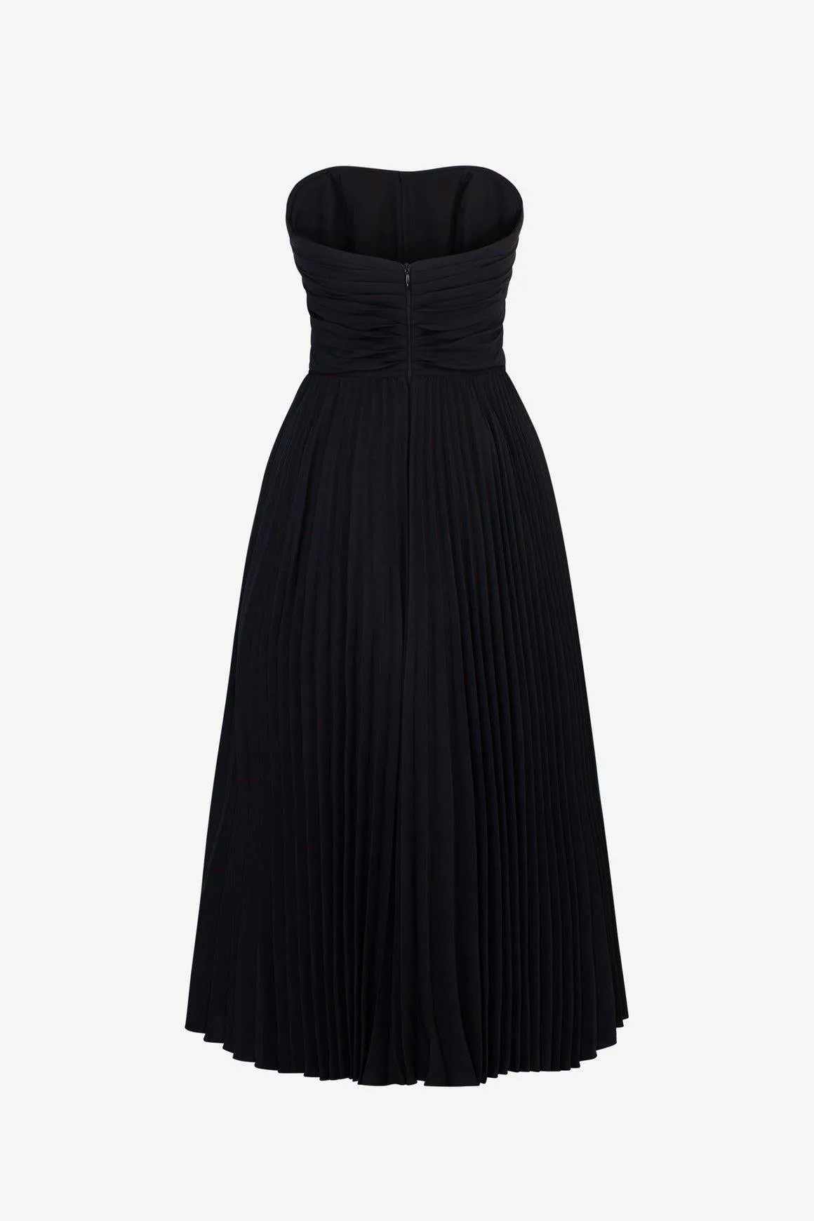 White PLEATED MIDI DRESS-NANA