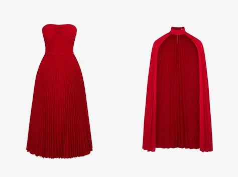 White PLEATED MIDI DRESS-NANA