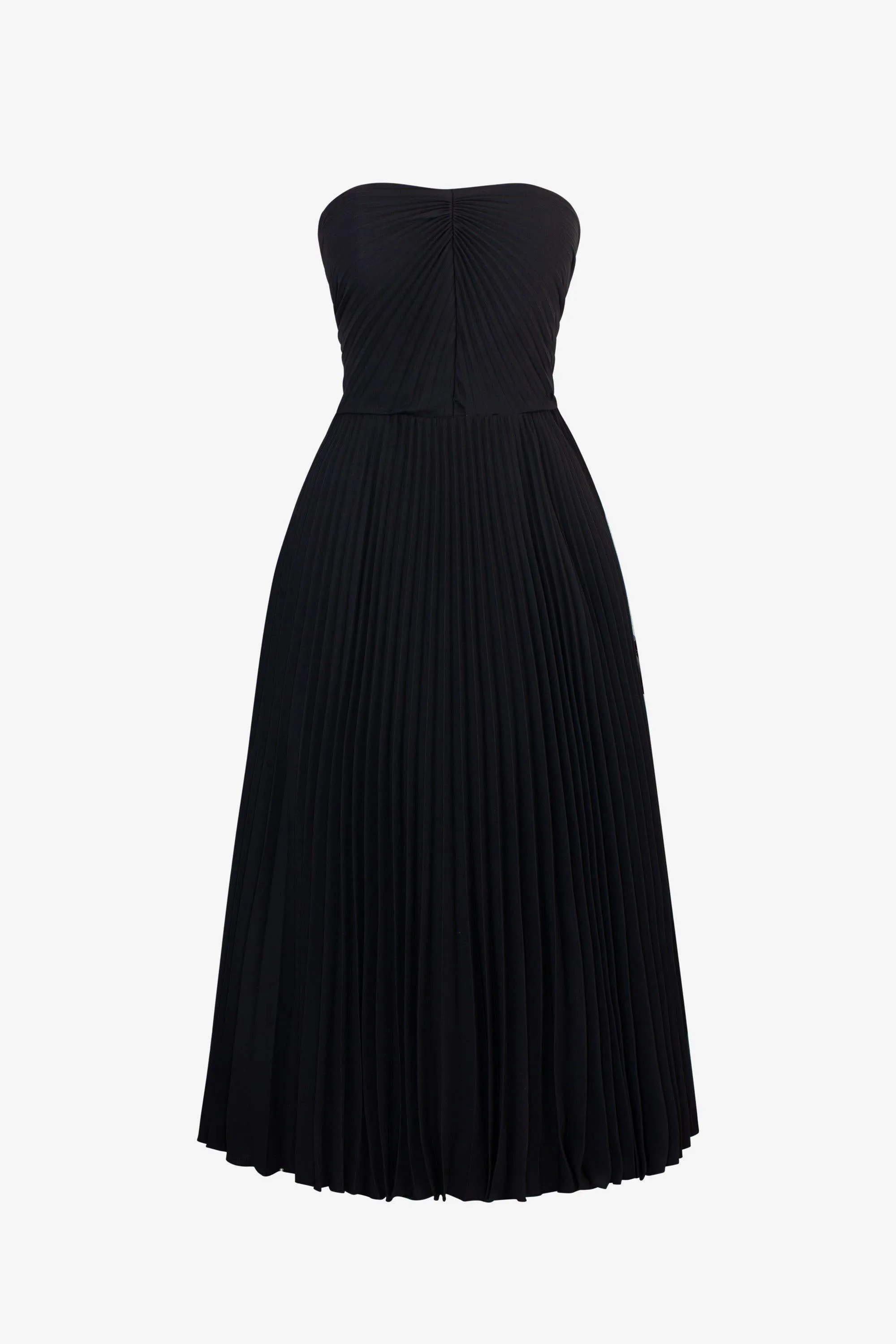White PLEATED MIDI DRESS-NANA
