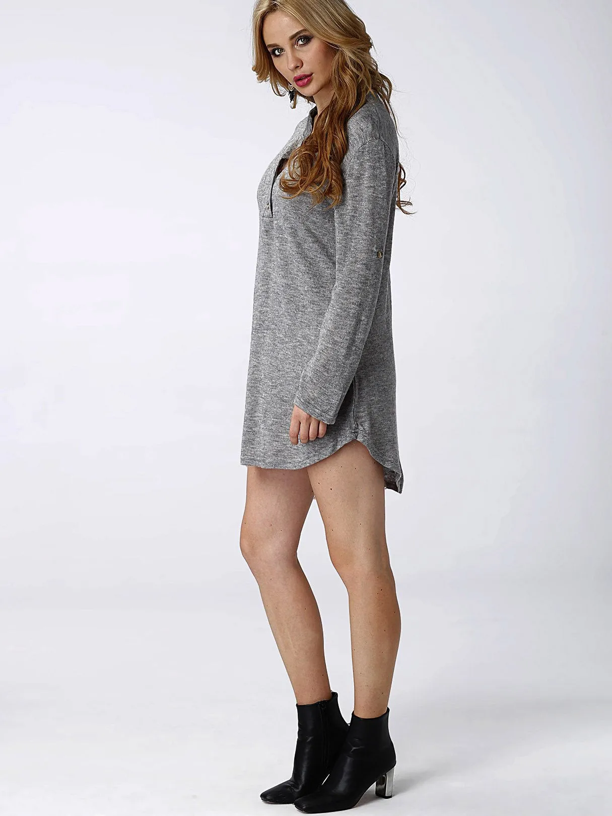 Wholesale Beige Long Sleeve Shirt Dresses