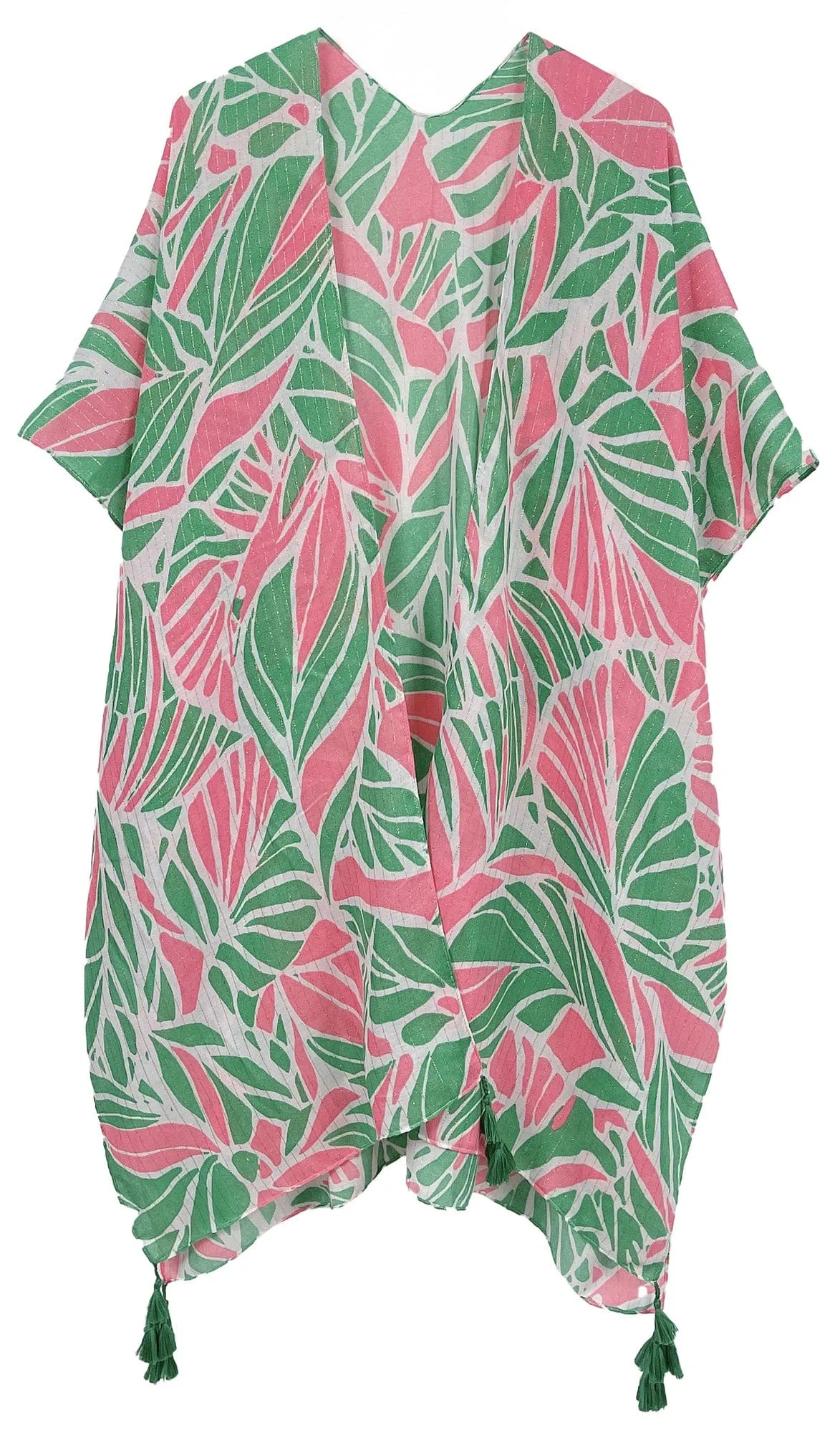 WLK410112 Ariana Abstract Leaves Pattern Kimono