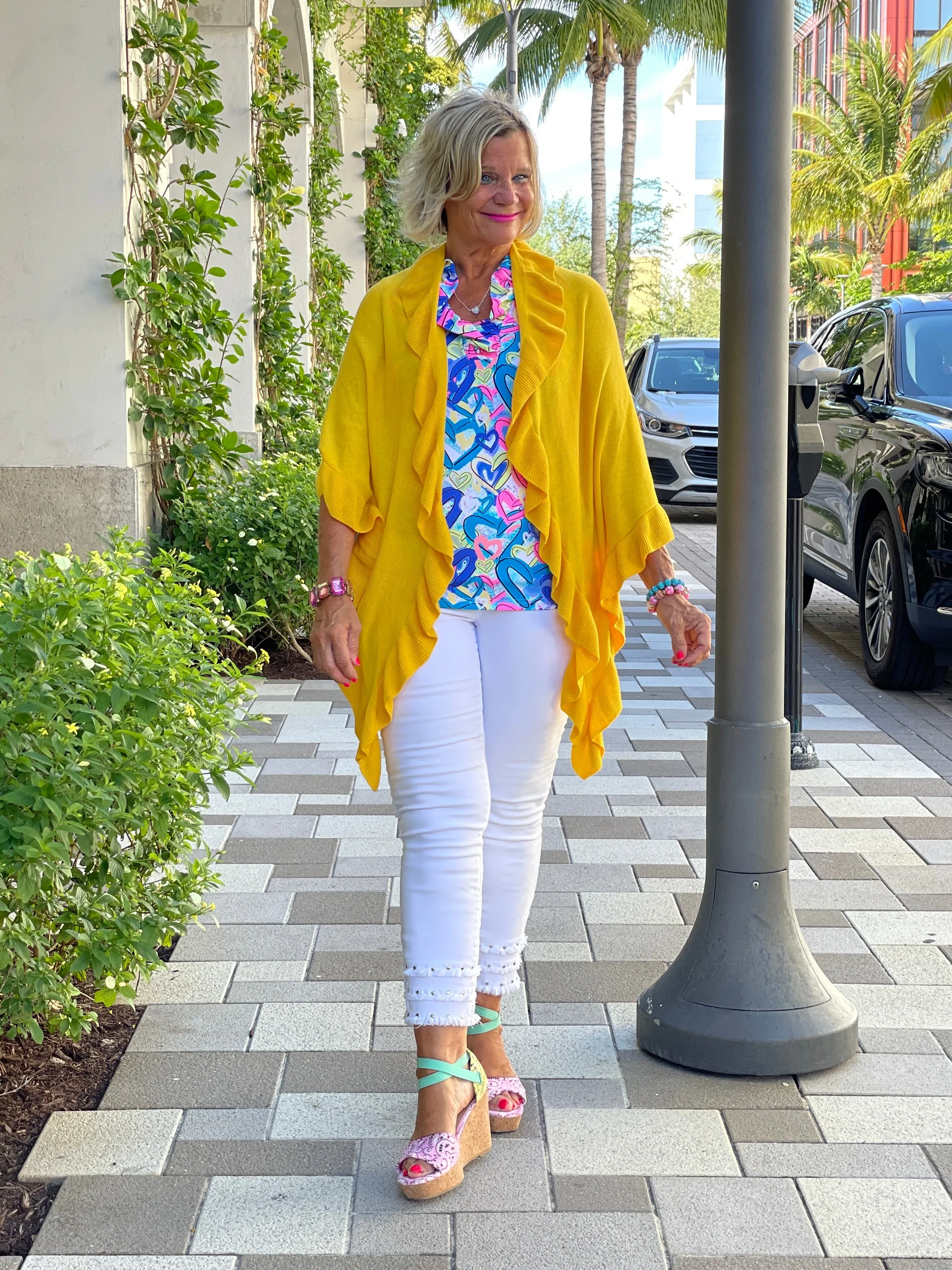 YELLOW RUFFLE WRAP