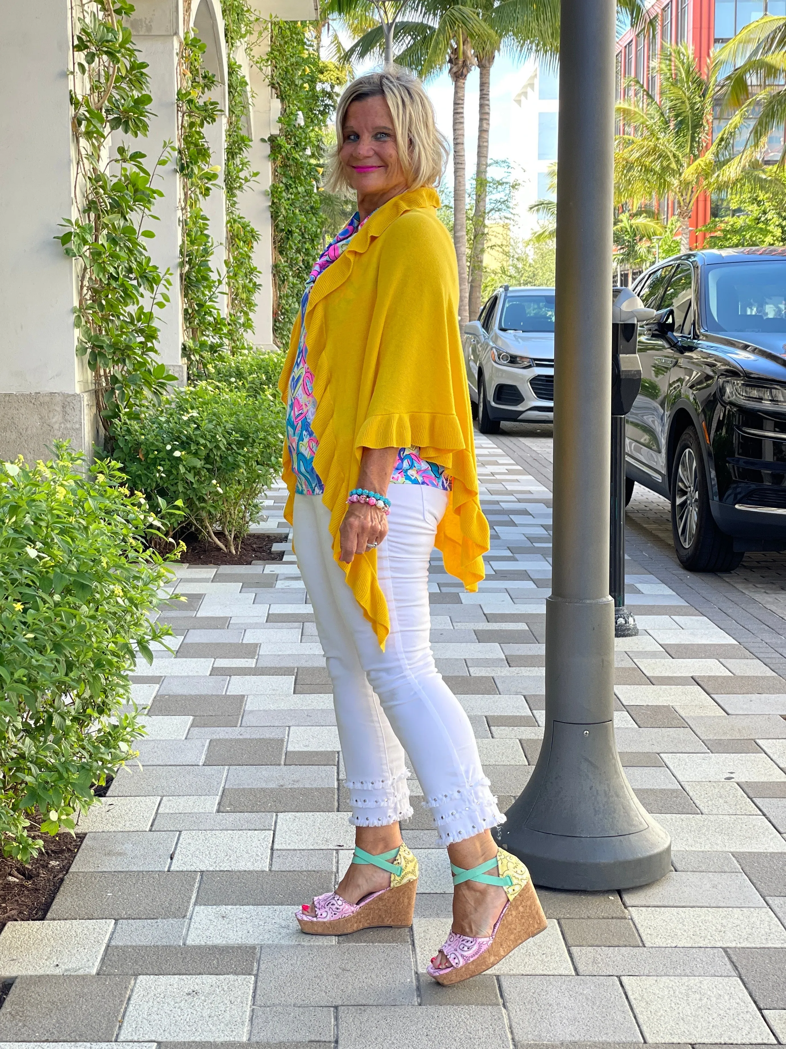 YELLOW RUFFLE WRAP